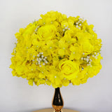 Qfdian  30CM Artificial Flower Table Centerpiece Wreath Party Wedding Backdrop Decor Road Lead Floral Ball Rose Hydrangea Gypsophila