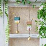 Qfdian  2pcs Cute Cottage Wind Chimes Door Handle Wind Chime Creative Decorations Room Decoration Outdoor Gardens Home Decoration
