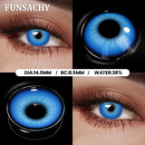 Qfdian  1 Pair Red Cosplay Witch Contact Lenses Halloween Black White Makeup Lens Crazy Party Role Playing Eye Contacts Lens