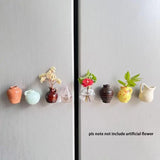 Qfdian Mini Ceramic Vase Design Magnet,set Refrigerator Magnet, DIY Fridge Magnet for Flower,Refrigerator Decorations