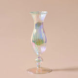 Qfdian Glass Candle Holder Taper Candlestick Electroplate Desktop Decorations Vessel Ornaments Wedding Decoration Table Centerpiece