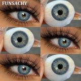 Qfdian  1 Pair Natural Color Contact Lenses for Eyes Brown Lenses Colorcon Korean Lens Yearly Beautiful Grey Eyes Big Black Len