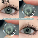 Qfdian 2PCS New Blue Colored Contact Lenses Gray Change the Color the High Quality Beauty Pupil Makeup Eyes Lens Fast Shipping