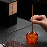 Qfdian  Glass Sphere Glass Incense Holder Household Chinese Incense Stick Incense Burners Yoga Tea Ceremony Relieve Home Fragrance Gifts