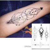 Qfdian  Waterproof Temporary Tattoo Sticker large rhombus square totem line tattoo flame tatto stickers flash tatoo fake tattoos for men