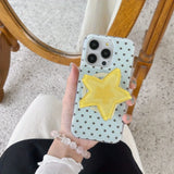 Qfdian  Summer contrasting colors cute star polka dot magnetic attraction ins Korean 14 suitable for 16pro Apple