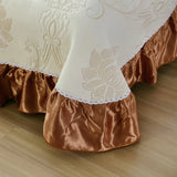 Qfdian 3/5Pcs Luxury European Knitted Cotton Embossing Quilted Bedspread, Bed Cover, Mattress Topper Coverlet, Bed Sheet, Pillowcases