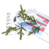 Qfdian  10/15pcs Artificial Plant Christmas Tree Pine Needles New Year party Decor Home Outdoor Garden wall Scrapbook Diy Gift Candy Box