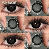 Qfdian  2pcs Black Series Color Contact Lenses Natural Gray Eye Lens Beautiful Pupils Yearly Fashion Brown Softlens Cosmetics