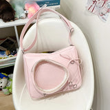 Korean Streetwear Transparent Ita Bags Simple All Match Zipper Bow Women Underarm Bag New Y2k Aesthetic Casual Shoulder Handbags