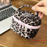 Qfdian  Leopard Women's Bag Portable Storage Makeup Bag Fashion Small Items Lipstick Toiletries Organizer Travel Handheld Makeup Pouches