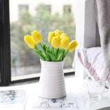 Qfdian  10PCS Artificial Flower Real Touch Tulip Scrapbooking Vase for Home Decor Wedding Garden Rose Arch Garland  Mother's Day Bouquet