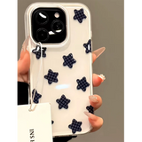 Qfdian  Black Plaid Stars Phone Case For iPhone 17Air 16 E 15 14 13 12 11 Pro ProMax Plus Mini XSMAX XXS XR Anti-drop Bumber Cover
