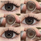 Qfdian 1 Pair Natural Color Contact Lenses Korean Brown Lenses Beauty Fashion Gray Lense Blue Lenses with High Quality Lens