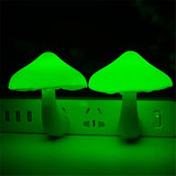 Qfdian LED Night Lights Mushroom Shape Automatic Sensor Toilet Bedroom Decor Wall Lamps Light-control Sensor Bedroom Light