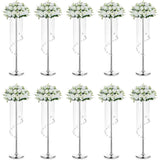 Qfdian  Transparent Acrylic High Vase, 31.5inch Cylindrical Base for Party Table, Chandelier Crystal Decorative Flower Stand, Wedding, Celebration, Home Decoration, Halloween and Christmas Decoration