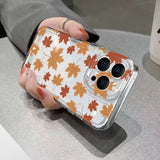 Qfdian  Autumn Leaves Phone Case For iPhone 16 15 14 13 12 11 Pro Max Mini X XS SE4 7 8 Plus 16E Shockproof Non-Slip Soft Cover Fundas