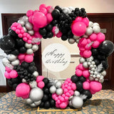 Qfdian  74Pcs Black Rose Red Balloons Arch Garland kit,for Birthday Party Anniversary Weddings Singles' Party Valentine's Day Decoration