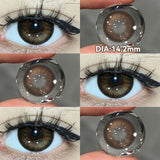 Qfdian  1 Pair Halloween Contact Lenses Beauty Eye Color Lenses Cosplay Pupils Myopia Lens with Prescription Natural Blue Lens