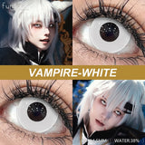 Qfdian  Cosplay VAMPIRE Contact Lenses for Halloween Eyes Lens Strange Colored Contacts Lens Blind Black Mesh White Cosplay Len