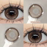 Qfdian  2PC Beauty Colored Contacts special Shiny Glitter Eye Makeup Contact Lens Black Gray Blue Brown Red Soft Contact Lens