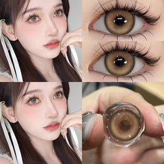 Qfdian 1 Pair Natural Color Contact Lenses Korean Brown Lenses Beauty Fashion Gray Lense Blue Lenses with High Quality Lens