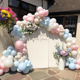 Qfdian  123pcs Pink Blue Balloons Garland Arch Kit Gender Reveal Boy Girl Baby Shower Decoration Sand White Balloon Birthday Party Decor