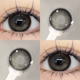 Qfdian 2PCS Korea Colored Contact Lenses Myopia Degree -0.00 to -8.00 Gray Eyes Beauty Pupil Brown Makeup Lens Fast Shipping