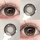 Qfdian  2pc Colored Contact Lenses Crystal Blue Big Eyes Doll Eyes Natural Black Gray Pupils  Lens Brown Sparkles Contact Lenses