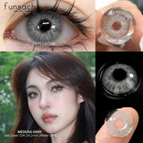 Qfdian  1 Pair Big Eyes Colored Contact Lenses Natural Brown Eyes Lens Gray Pupils Eyes Makeup Korean Style Contact Yearly Use