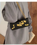 Qfdian Luxury Design Fashion Butterfly Chain Shoulder Bags Y2k Aesthetic Office Lady Chic Underarm Bag Women Elegant Purse and Handbags