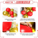 Qfdian  Red Gold Balloons Garland Arch Kit Gold Confetti Balloon Valentines Day Wedding Anniversary Bridal Shower Birthday Party Decor