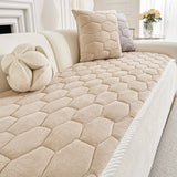 Qfdian  Thick Sofa Cover Cloth One-piece Laying Straight Row Anti Slip and Anti Cat Scratch Sofa Cushion Cover Autumn and Winter Styles
