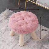 Qfdian  Cookie Small Stool Soft Seat Chair Girlish Heart Bedroom Solid Wood Bench Lliving Room Kids Shoe Changing Stool Home Furniture