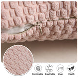 Qfdian  double-sided design Throw pillows cover Soft Boho style Square pillowcases Farm Neutral Nordic Home Decor Striped Corduroy 1PC