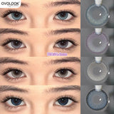Qfdian  Daily Disposable 10PCS Colored Contact Lenses for Eyes Myopia Lens Beauty Pupils Eye Lenses Fashion Blue Purple Lenses