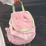 Qfdian Patchwork Contrast Color Kawaii Sweet Backpack Casual Preppy All Match Schoolbags Fashion Students Y2k Aesthetic Mini Backpacks