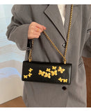 Qfdian Luxury Design Fashion Butterfly Chain Shoulder Bags Y2k Aesthetic Office Lady Chic Underarm Bag Women Elegant Purse and Handbags