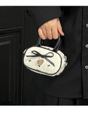 Qfdian Women Mini Cellphone Bags Fashion Sweet Fairy Bow Top-Handle Bag Y2k Aesthetic Ins Clutches Casual Elegant Purses and Handbags