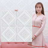 Qfdian 70 * 70cm ceiling wallpaper wall sticker 3D brick self-adhesive waterproof and moisture-proof  foam wallpaper home decoration