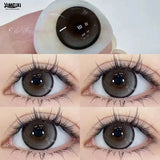 YIMEIXI 2Pcs New Natural Color Contact Lenses for Eyes With Power Degree Grey Soft Round Student Lens Beauty Pupil