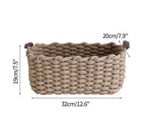 Qfdian  Woven Basket Cotton Rope Storage  Sundries Clothing Cosmetic Organizer Book Toy Desktop Storages Nordic Style Home Decor