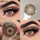 Qfdian  Color Contact Lenses For Eye Cosmetic Black Lens Makeup Beauty Green Eyes Contact Natural Brown Contact Eyes Makeup
