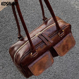Qfdian Streetwear Fashion Women Purses and Handbags Office Lady Vintage All Match Shoulder Bags 2025 Casual Y2k Aesthetic Underarm Bag