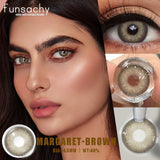 Qfdian  2pcs Colored Contact Lenses for Eyes Blue Pupils Lens Natural Brown Softlens Beautiful Cosmetic Gray Green Eye Contacts