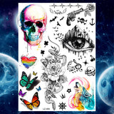 Qfdian  Ankle Flora Cherry Lavender Flash Fake Waterproof Tattoos Temporary Women Arm Chest Tattoo Stickers Body Art Custom Tatoos