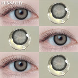 Qfdian  1 Pair Color Contact Lenses Beauty Eyes Pupils Fashion Makeup Beauty Cosmetics Soft Green Natural Brown Lens Yearly Use