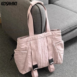 Qfdian Japanese Simple Solid Women's Handbags Fashion All Match Y2k Aesthetic Chic Shoulder Bags Casual Streetwear Vintage Underarm Bag