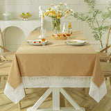 Qfdian White Lace Tablecloth French Style Meteor Shower Coffee Table Dressing Table Cover Cloth for Wedding Party Christmas Decorations