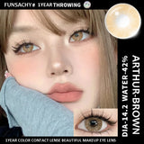 Qfdian  1 Pair Colored Contact Lenses for Eyes Natural Brown Gray Eye Contacts Yearly Cosmetics Pupils Blue Lens Green Contacts